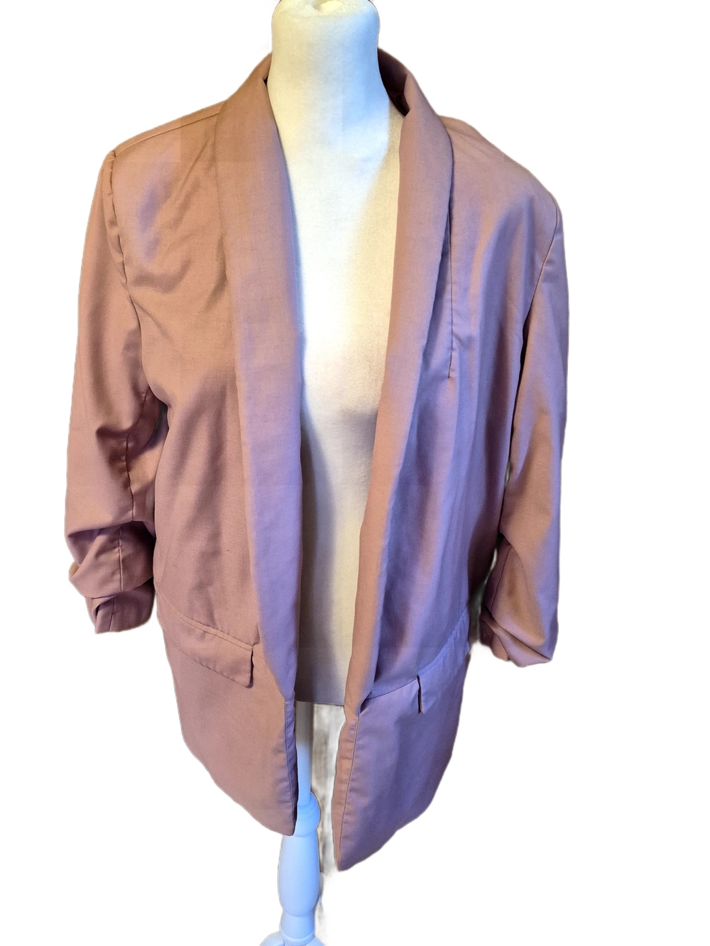 miami Blush Pink Open-Front Draped Blazer